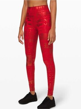 lululemon athletica Red High-Rise Printed Leggings